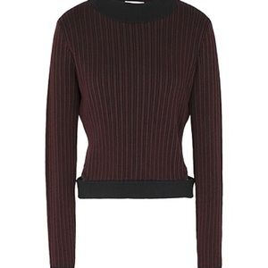 George J Love (M) burgundy & black sweater. Note the side cut-outs at the waist.